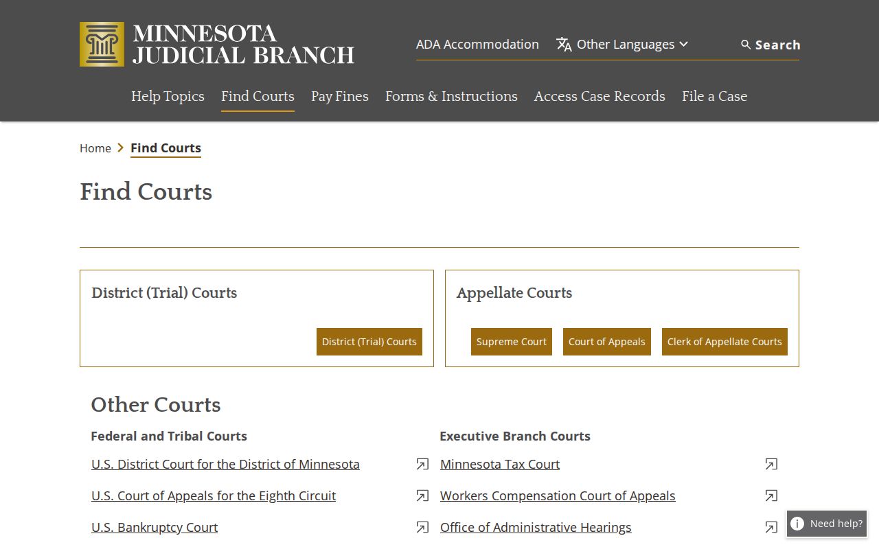 Breckenridge court docket Minnesota court finder interface