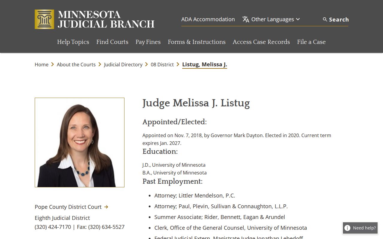 Breckenridge court docket Eighth District judicial officer record
