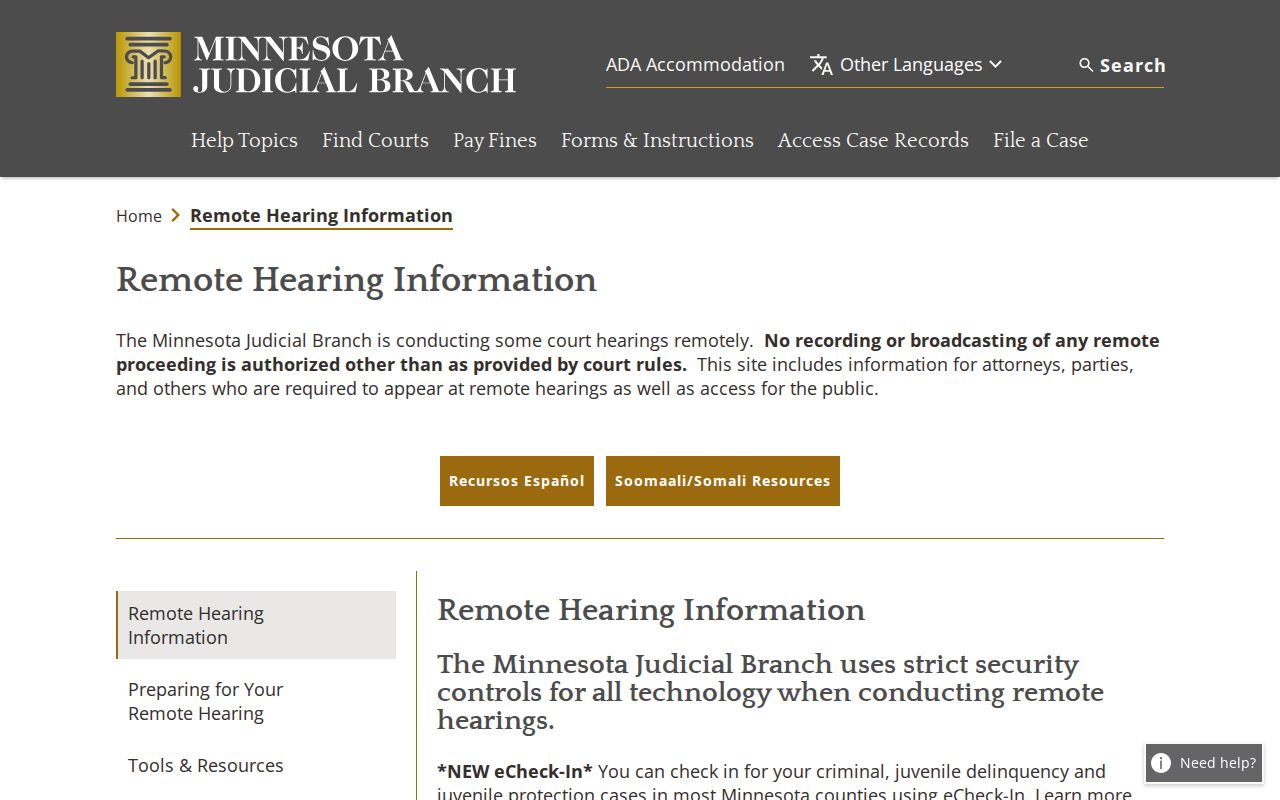 Wilkin County court calendar Minnesota remote hearing information