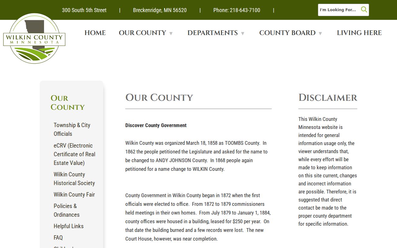 Wilkin County court docket calendar source